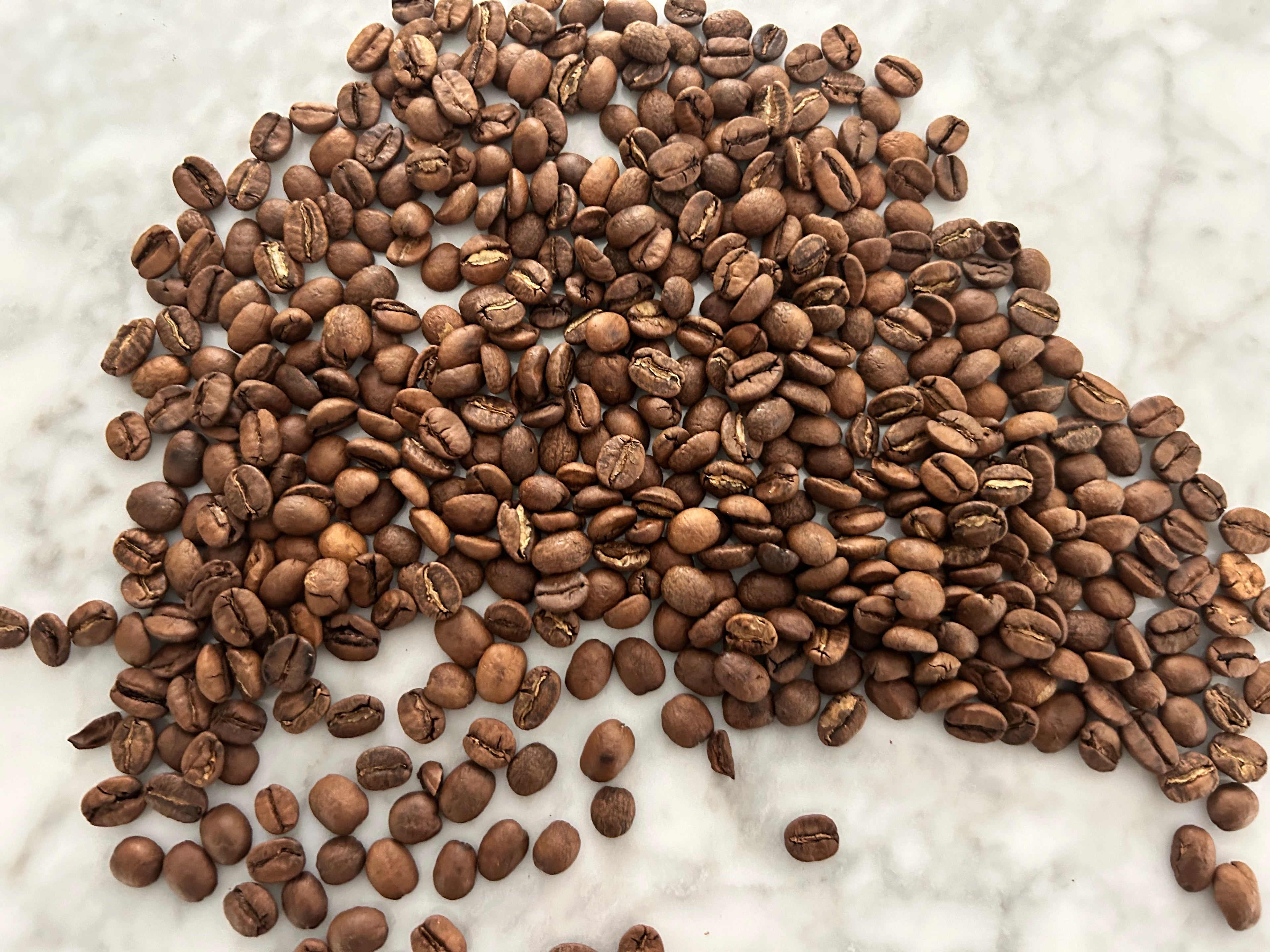 spilled coffee beans 